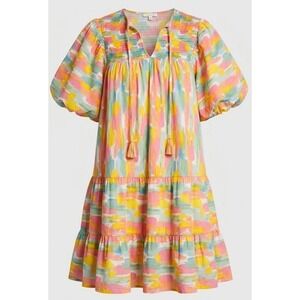 Chicsoul.com 2X Women's Plus Mini Dress Puff Sleeve Party Event Summer Boho